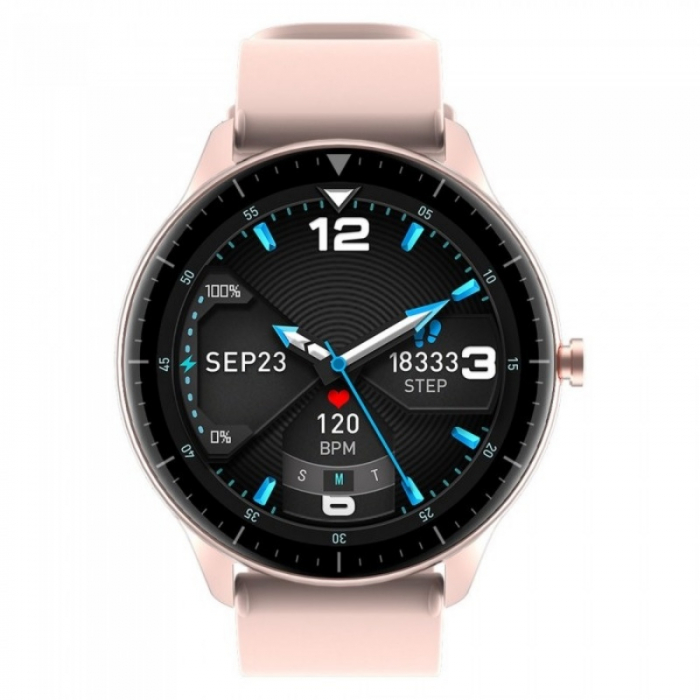 Smartwatch iHunt Watch 6 Titan Roz, 1.28" Full Touch, Termometru, Ritm cardiac, Saturatie oxigen, Tensiune arteriala, Calorii, IP67 [2]