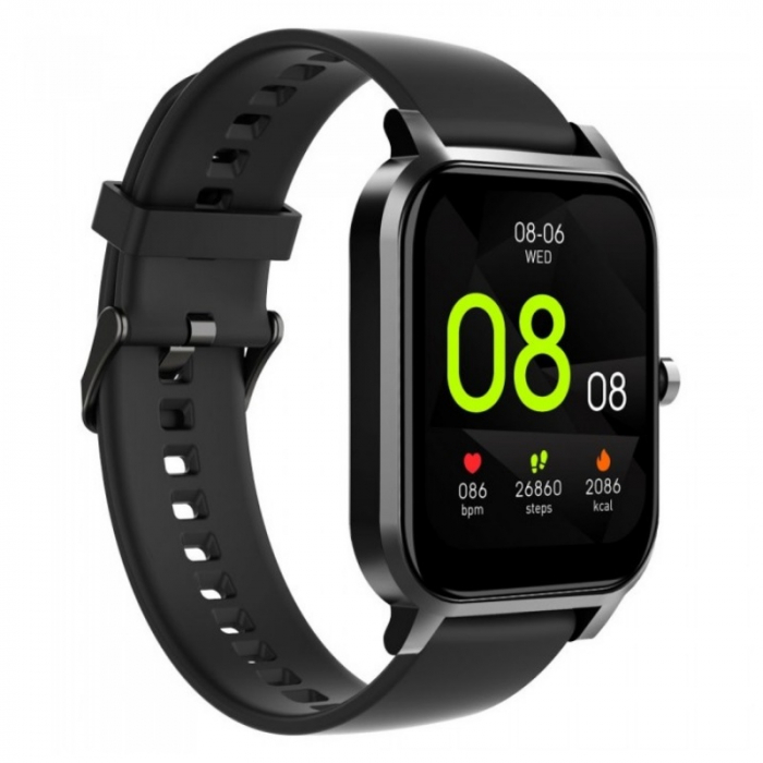 Smartwatch iHunt Watch 9 Titan Negru, 1.7" HD, Termometru, Ritm cardiac, Saturatie oxigen, Tensiune arteriala, Calorii, IP67, 200mAh [5]