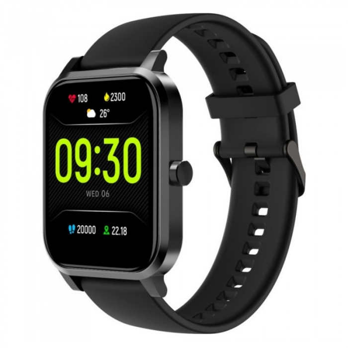 Smartwatch iHunt Watch 9 Titan Negru, 1.7" HD, Termometru, Ritm cardiac, Saturatie oxigen, Tensiune arteriala, Calorii, IP67, 200mAh [6]