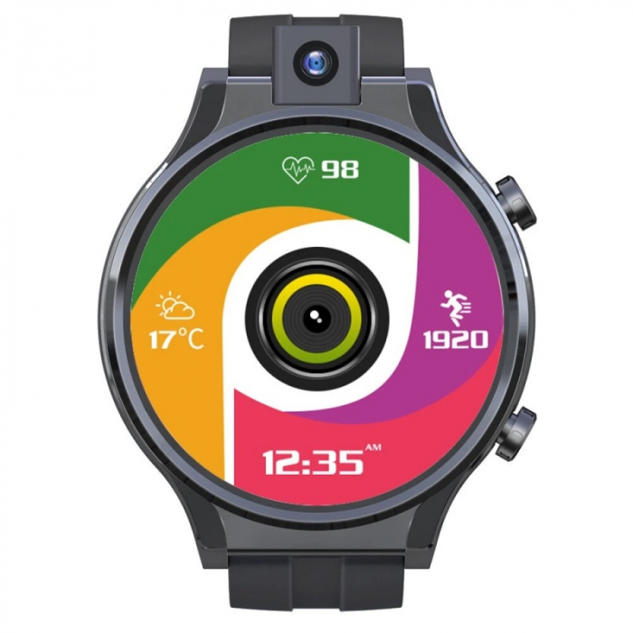 Smartwatch Kospet Prime 2 Negru + bratara piele maro, 4G, IPS 2.1", 4GB RAM, 64GB ROM, Android 10, Sony 13MP, OctaCore, GPS, 1600mAh [3]