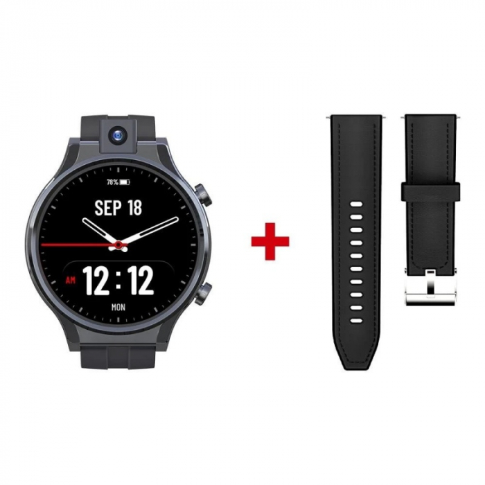 Smartwatch Kospet Prime 2 Negru + bratara piele neagra, 4G, IPS 2.1", 4GB RAM, 64GB ROM, Android 10, Sony 13MP, OctaCore, GPS, 1600mAh [1]