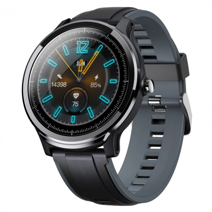 Smartwatch Kospet Probe, LCD 1.3", Nordic NRF 52832, Bluetooth v4.2, IP68, Suporta inot,  250mAh, Fibra de carbon, Negru/Rosu [2]