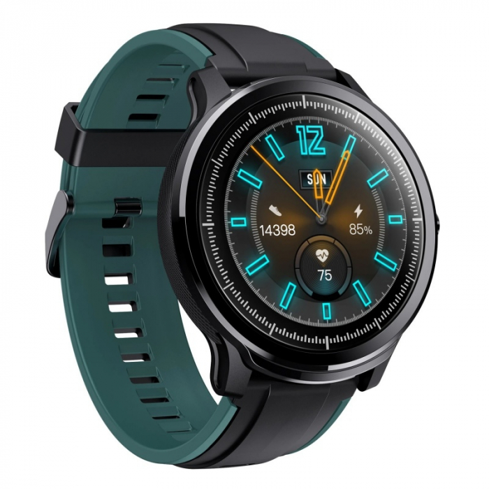 Smartwatch Kospet Probe, LCD 1.3", Nordic NRF 52832, Bluetooth v4.2, IP68, Suporta inot,  250mAh, Fibra de carbon, Negru/Verde [3]