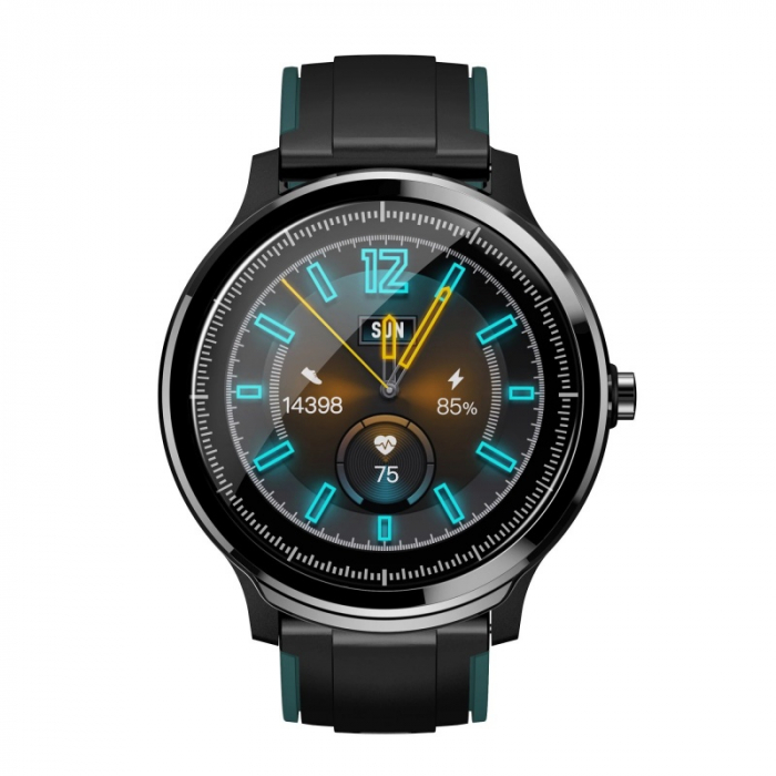 Smartwatch Kospet Probe, LCD 1.3", Nordic NRF 52832, Bluetooth v4.2, IP68, Suporta inot,  250mAh, Fibra de carbon, Negru/Verde [4]