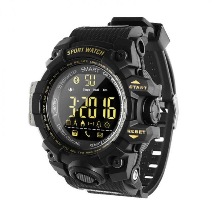 Smartwatch STAR EX16S, LCD FSTN iluminat, Waterproof IP67, Bluetooth v4.0, Baterie CR2032, Negru [1]