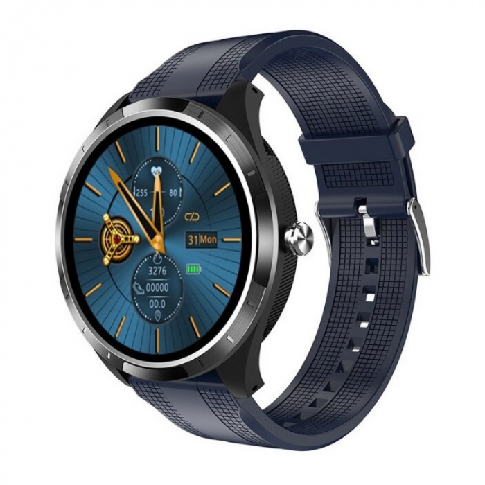 Smartwatch STAR X3 Negru cu bratara albastra din TPU, 1.3" Full Touch, EKG, Saturatie oxigen, Ritm cardiac, Presiune sanguina, IP68 [1]