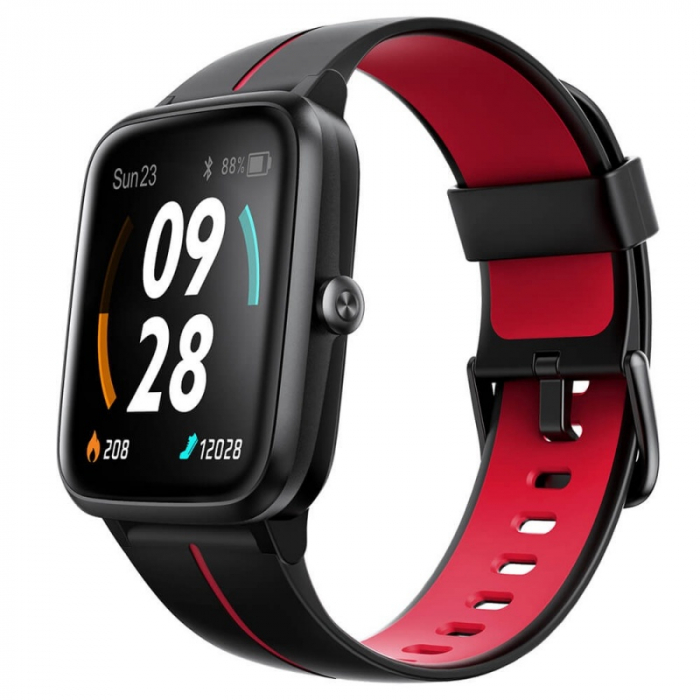 Smartwatch Ulefone Watch GPS Negru cu Rosu, TFT 1.3" touch screen, Ritm cardiac, Monitorizare Menstruatie, Waterproof, Meteo, 210mAh [1]