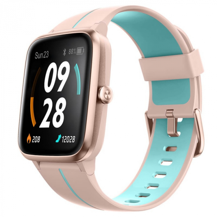 Smartwatch Ulefone Watch GPS Roz cu Albastru, TFT 1.3" touch screen, Ritm cardiac, Monitorizare Menstruatie, Waterproof, Meteo, 210mAh [1]