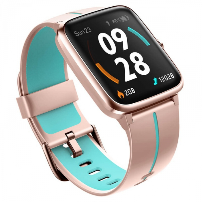 Smartwatch Ulefone Watch GPS Roz cu Albastru, TFT 1.3" touch screen, Ritm cardiac, Monitorizare Menstruatie, Waterproof, Meteo, 210mAh [4]