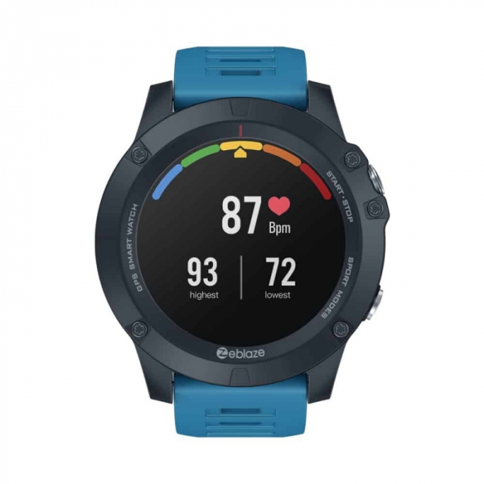 Smartwatch Zeblaze Vibe 3 GPS, IPS 1.3", GPS, Ritm cardiac, Calorii, Meteo, Bluetooth, Waterproof, 280mAh, Albastru [2]