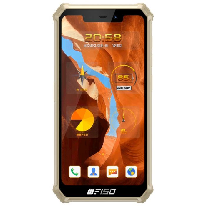 Telefon mobil F150 B2021 Gold, 4G, U-Notch 5.86", 6GB RAM, 64GB ROM, Android 10, Helio G25 OctaCore, NFC, IP68, 8000mAh, Dual SIM [2]