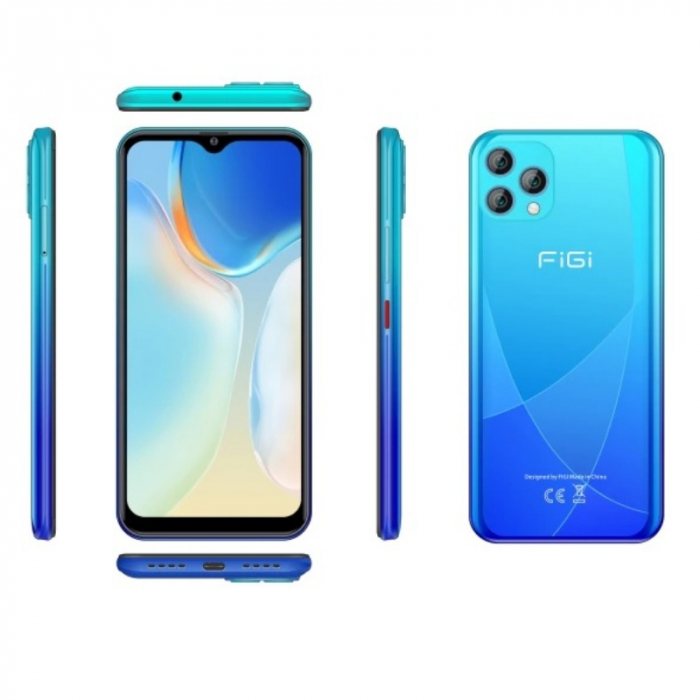 Telefon mobil FiGi Note 1S Albastru, 4G, 6.6" Dewdrop, 4GB RAM, 128GB ROM, Android 11, HelioP60 OctaCore, 4500mAh, Dual SIM [2]
