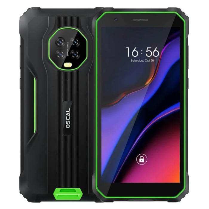 Telefon mobil OSCAL S60 Verde, 4G, IPS 5.7" Panda Glass, 3GB RAM, 16GB ROM, Android 11, Helio A22 QuadCore, IP68, 4980mAh, Dual SIM [1]