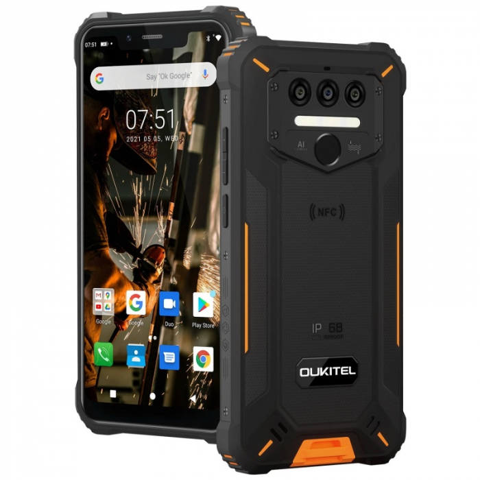 Telefon mobil Oukitel WP9 Orange, 4G, 5.86" HD+, 6GB RAM, 128GB ROM, Android 10, Helio P60 OctaCore, NFC, IP68, 8000mAh, Dual SIM [2]