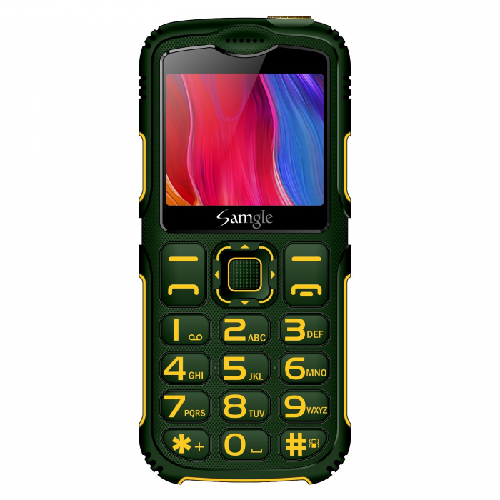 Telefon mobil Samgle Armor, 3G, QVGA 2.0" color, Camera 2.0MP, Bluetooth, FM, Lanterna, 3000mAh, Dual SIM, Stand incarcare cadou, Verde [2]