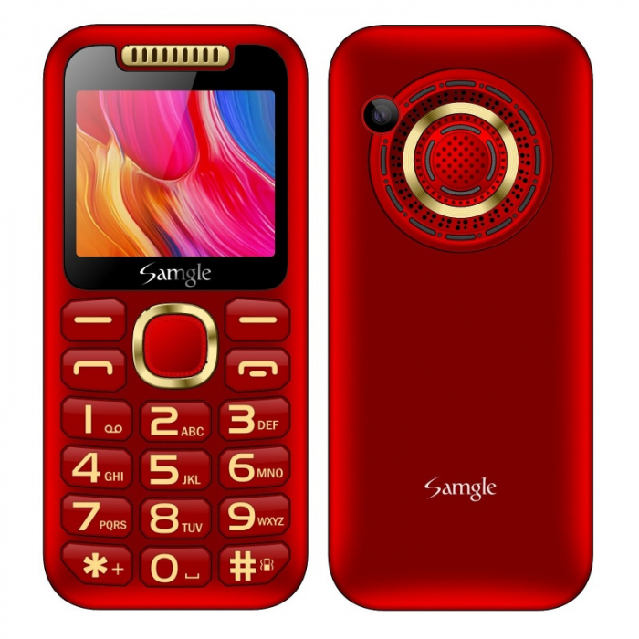 Telefon mobil Samgle Halo, 3G, TFT 2.0" color, Camera 2.0MP, Bluetooth, FM, Lanterna, 3000mAh, Dual SIM, Stand incarcare cadou, Rosu [1]
