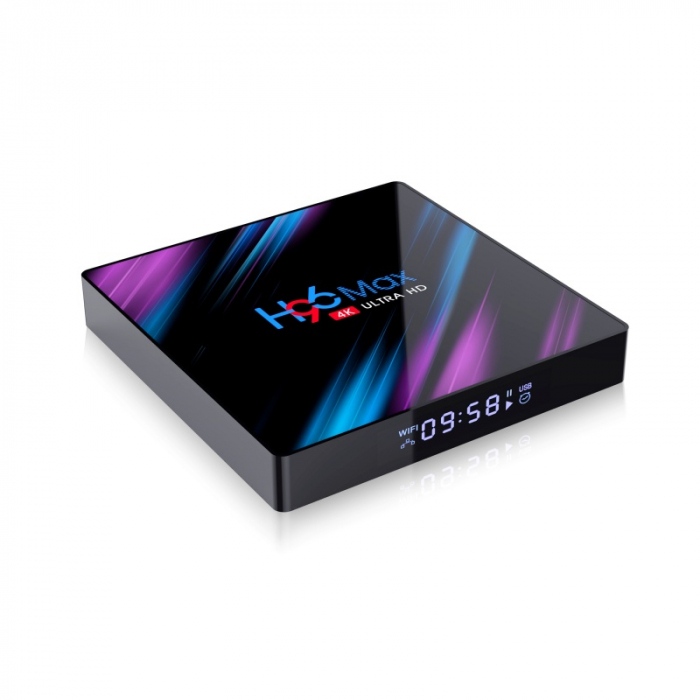 TV Box H96 MAX-3318 Smart Media Player, 4K, 4GB RAM, 64GB ROM, Rockchip RK3318 QuadCore, Android 10.0, USB 3.0, Slot memorie [4]