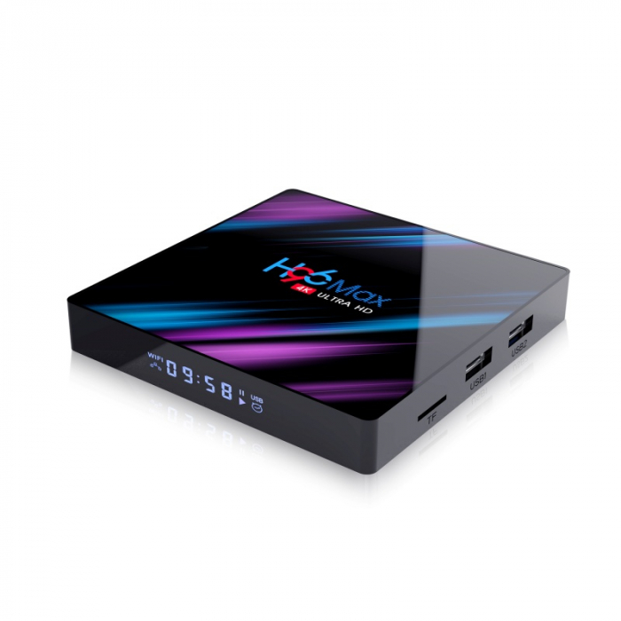 TV Box H96 MAX-3318 Smart Media Player, 4K, 4GB RAM, 64GB ROM, Rockchip RK3318 QuadCore, Android 10.0, USB 3.0, Slot memorie [5]
