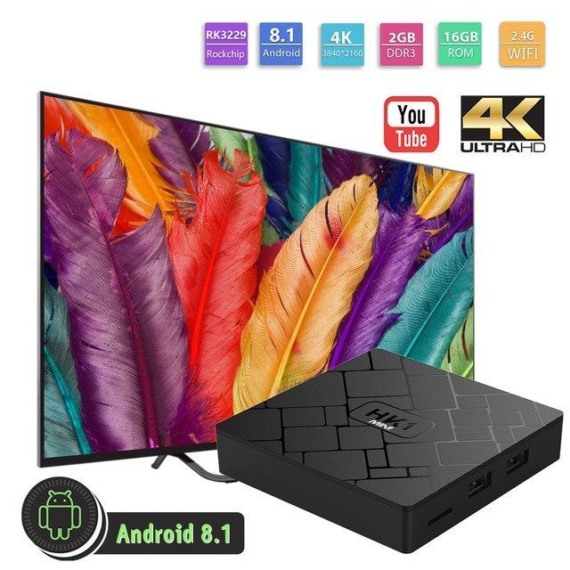 TV BOX HK1 Mini 4K, Android 8.1, 2GB RAM 16GB ROM, Kodi 18, RK3229 Quad core, Wifi, Lan, Slot Card, [4]