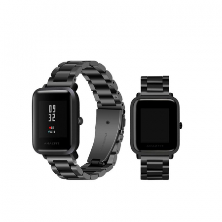 Bratara de schimb din metal cu zale mari pentru smartwatch Xiaomi AmazFit Bip [1]