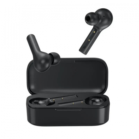 Casti wireless semi-in-ear QCY T5 TWS cu cutie de incarcare si transport de 380mAh, Bluetooth v5.0, IPX4, Negru [1]