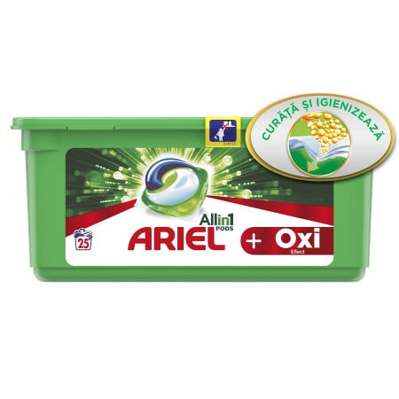 Detergent capsule Ariel All in One PODS Plus Oxi Effect, 25 spalari [1]