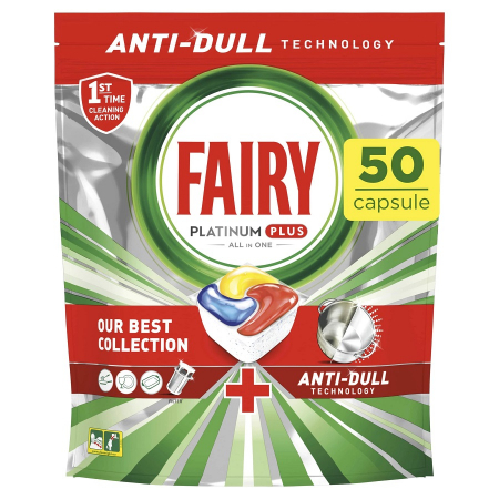 Detergent pentru masina de spalat vase Fairy Platinum Plus, 50 spalari