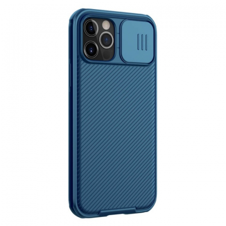 Husa magnetica Nillkin CamShield Pro Albastru pentru iPhone 12 si iPhone 12 Pro, Protectie glisanta pentru camera [1]