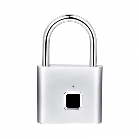 Lacat smart cu amprenta Star Fingerprint Lock fara cheie reincarcabil din aliaj de Zinc cu memorie 10 amprente si autonomie 12 luni Silver [0]