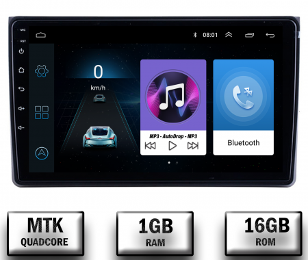 Navigatie Audi A4(B6/B7) / Seat Exeo, Android 9.1, QUADCORE|MTK| / 1GB RAM + 16 ROM, 9 Inch - AD-BGPAUDIA4MTK [0]