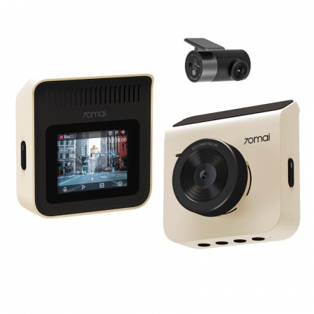 Pachet camera auto DVR Xiaomi 70MAI A400-1 Crem, Camera spate RC09, 1440P, IPS 2.0", 3.6MP, Filmare 145°, Night Vision, Monitorizare parcare [0]
