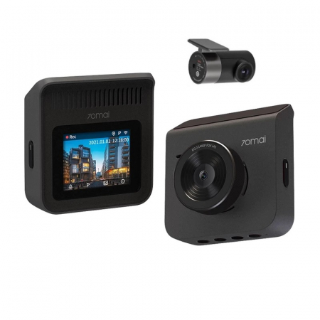 Pachet camera auto DVR Xiaomi 70MAI A400-1 Gri, Camera spate RC09, 1440P, IPS 2.0", 3.6MP, Filmare 145°, Night Vision, Monitorizare parcare [0]