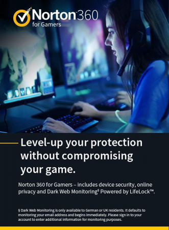 Norton 360 for Gamers, 3 dispozitive, valabilitate 1 An + VPN - Licenta electronica [1]