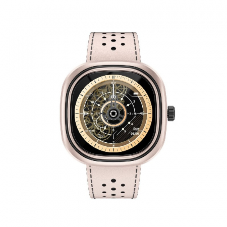 Smartwatch Doogee DG Ares Gold, Bratara din piele, LCD HD 1.32", Ritm cardiac, Saturatie oxigen, Monitorizare somn, 300mAh [0]