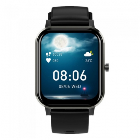Smartwatch iHunt Watch 9 Titan Negru, 1.7" HD, Termometru, Ritm cardiac, Saturatie oxigen, Tensiune arteriala, Calorii, IP67, 200mAh [1]