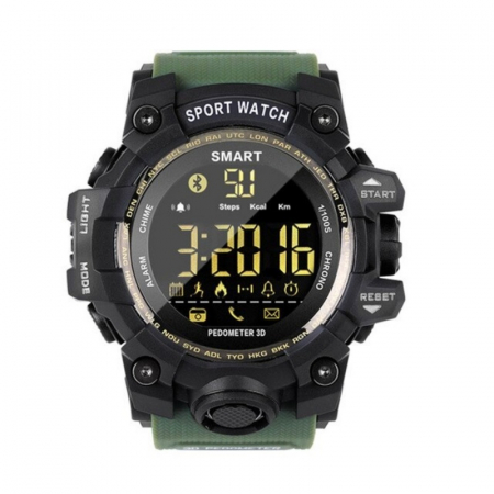 Smartwatch STAR EX16S, LCD FSTN iluminat, Waterproof IP67, Bluetooth v4.0, Baterie CR2032, Verde militar [1]