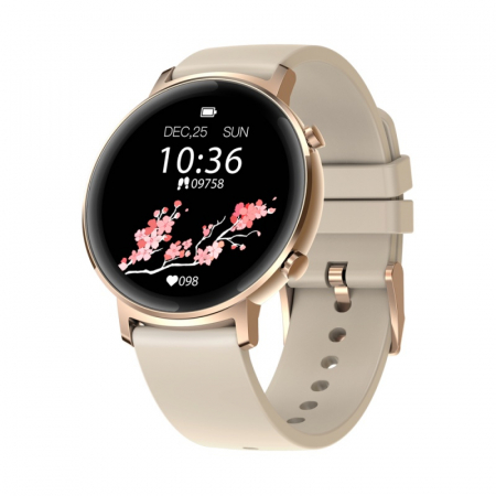 Smartwatch Zeblaze GTR Gold, IPS 1.3", Ritm cardiac, Presiune sanguina, Calorii, Menstruatie, Meteo, Control muzica, 180mAh [0]
