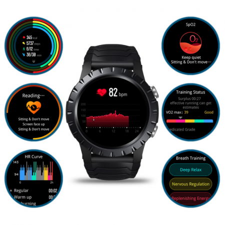 Smartwatch Zeblaze Stratos Negru, 1.32", GPS, Ritm cardiac, Saturatie oxigen, Stres, Calorii, Busola, 580mAh [0]