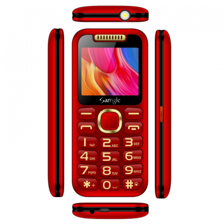 Telefon mobil Samgle Halo, 3G, TFT 2.0" color, Camera 2.0MP, Bluetooth, FM, Lanterna, 3000mAh, Dual SIM, Stand incarcare cadou, Rosu [3]
