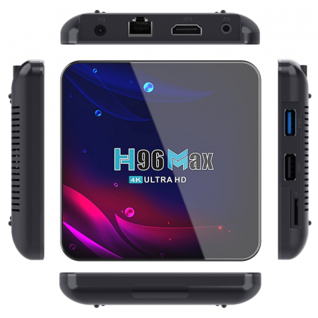 TV Box H96 Max V11 Smart Media Player, 4K, RAM 4GB DDR3, ROM 64GB, Android 11, RK3318 Quad Core, WiFi dual band, Slot Card [4]