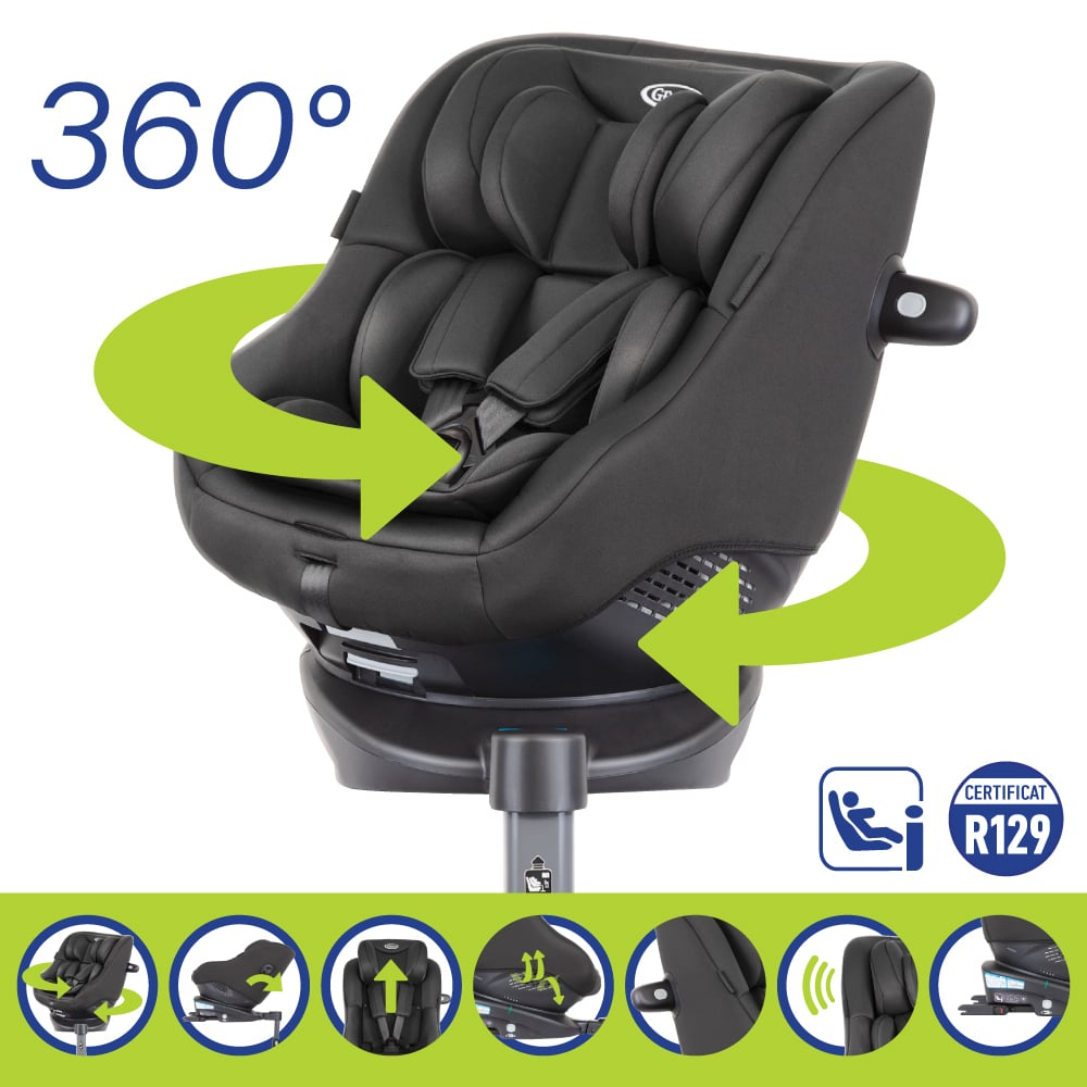 Scaun auto Graco rotativ 360 Turn2Me i-Size Navy [9]