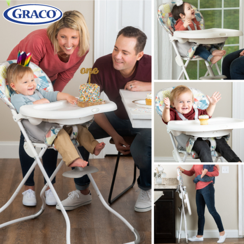 Scaun de masa Graco Snack N Stow Patchwork Grey - Resigilat [6]