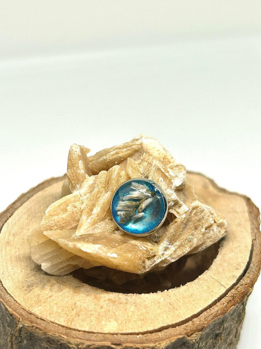 Cercei ”Blue ” cu flori de lavandă în rășină epoxidică [2]