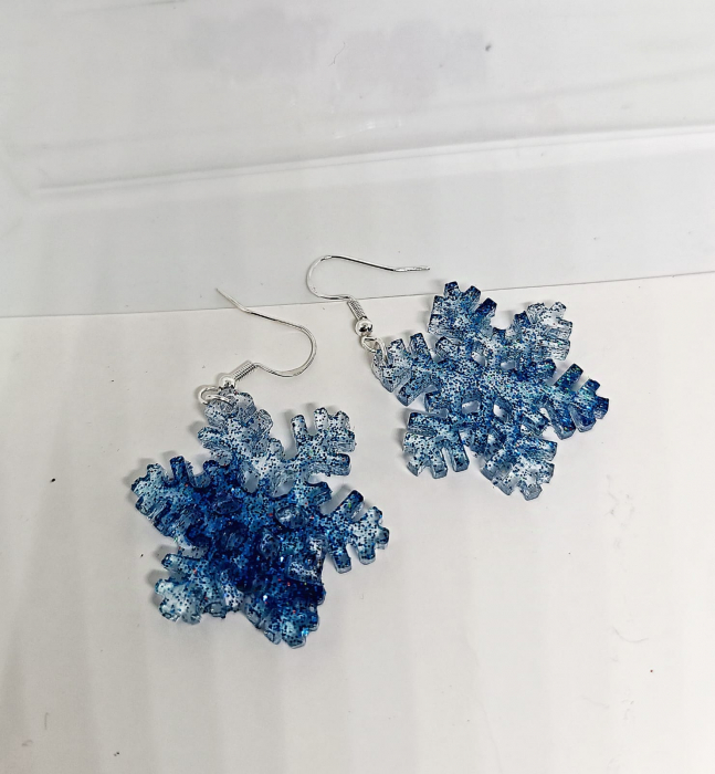 Cerceii cu tematică de iarnă, ”Fulgi de vis”, din rășină epoxidică [2]