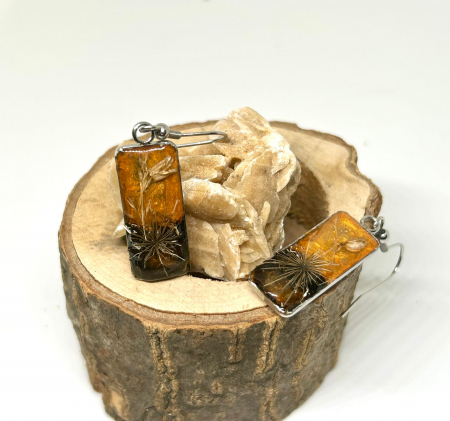 Cercei - Cercei Scaiete Regal cu plante naturale în rășină epoxidică