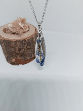 Pandantive - Pandantiv din floare de iris pitic în rășină epoxidică