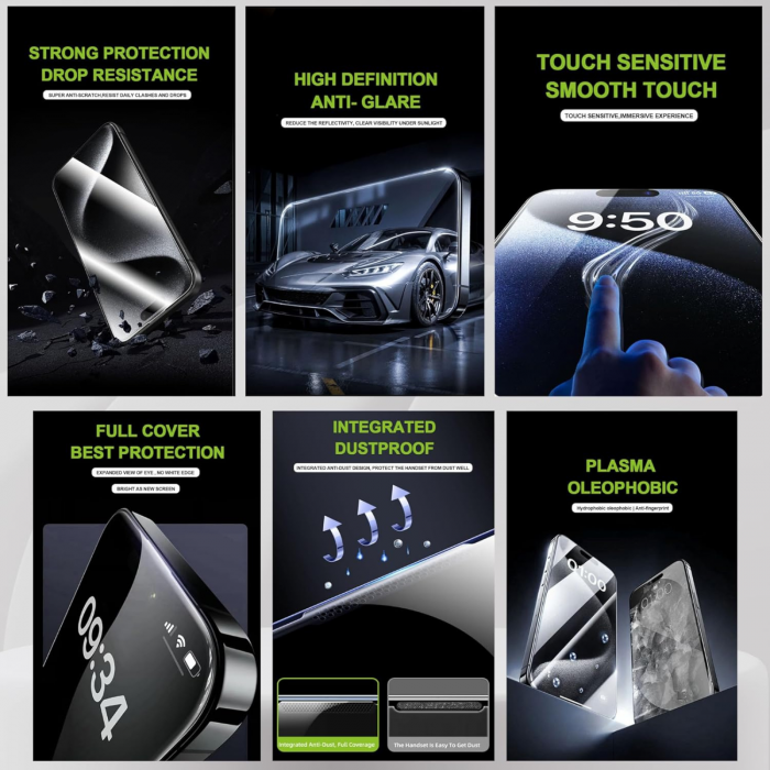 [Pachet 2in1] 2 Folii Sticla HD Titan si 1 Kit de instalare Dust Removal Easy App pentru iPhone 11 Pro Max [10]