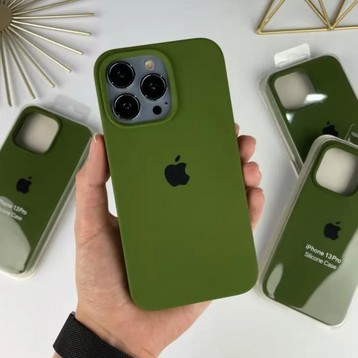 Husa din Silicon pentru iPhone 12/12 Pro, Camo Green [4]