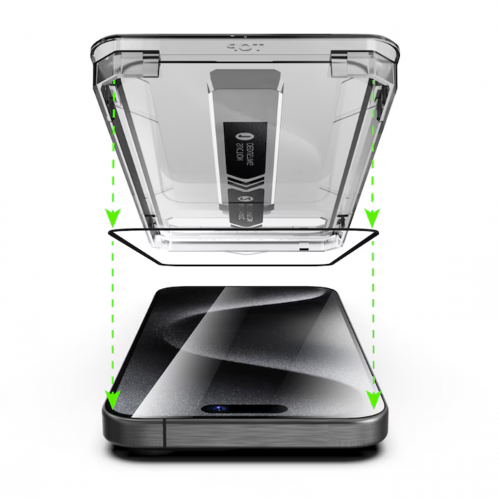 Kit Folie Sticla HD, Titan Dust Removal Easy App pentru iPhone 11/XR [5]