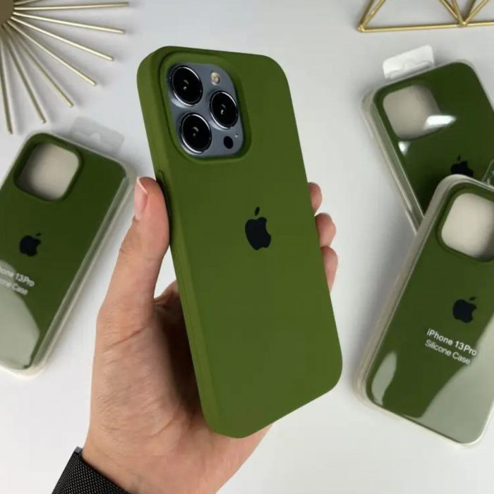 Husa din Silicon pentru iPhone 12/12 Pro, Camo Green [3]